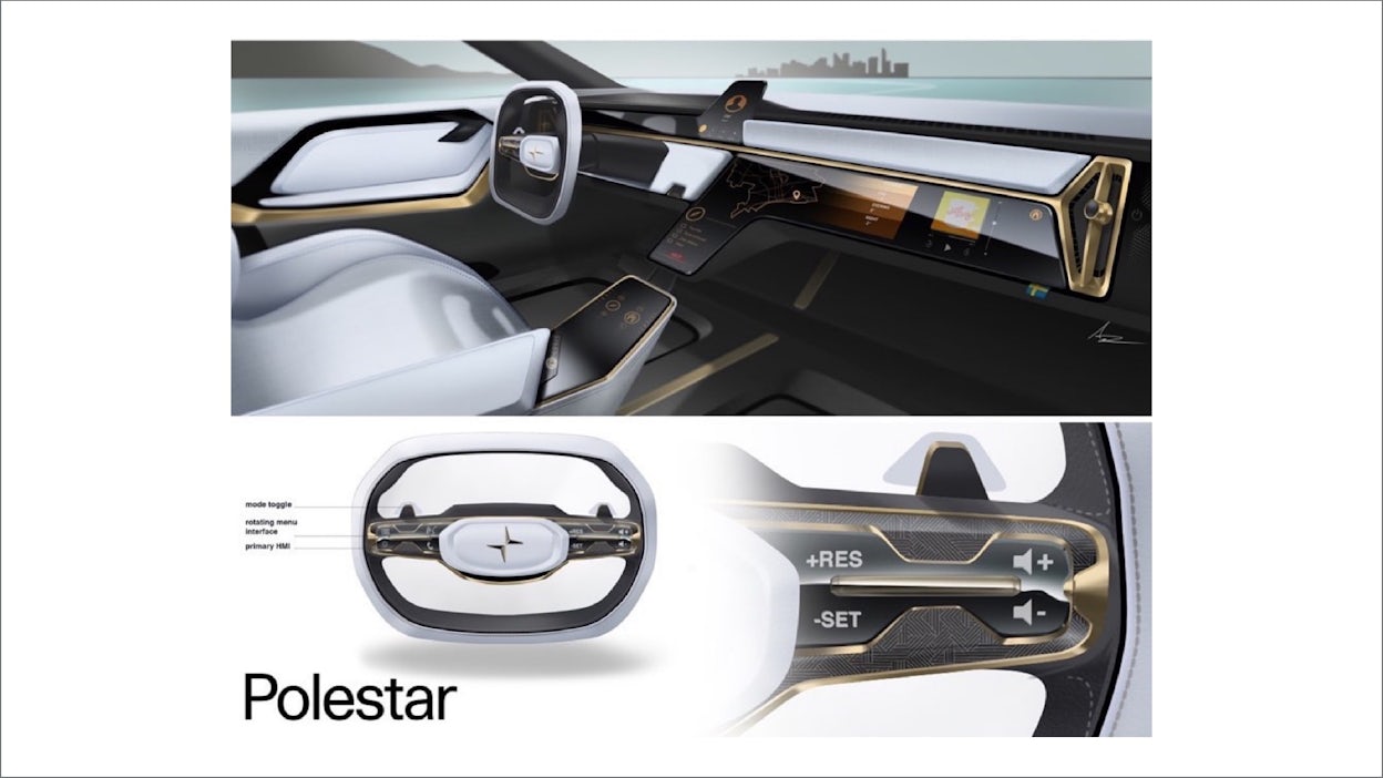 Illustration of Polestar interior concept art.