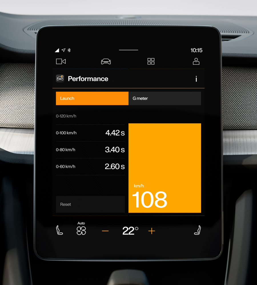 Center display the Performance software upgrade