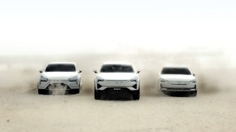 Scale model cars of Polestar 2, Polestar 3 and Polestar 4