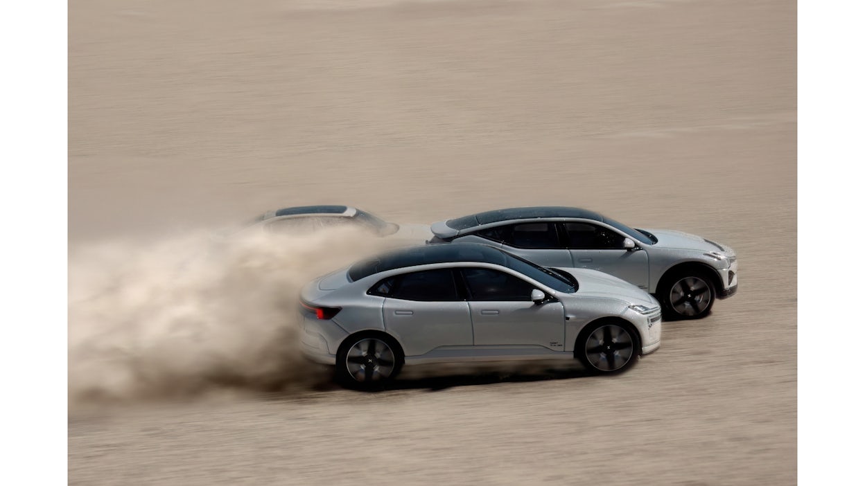 Scale model cars of Polestar 2, Polestar 3 and Polestar 4