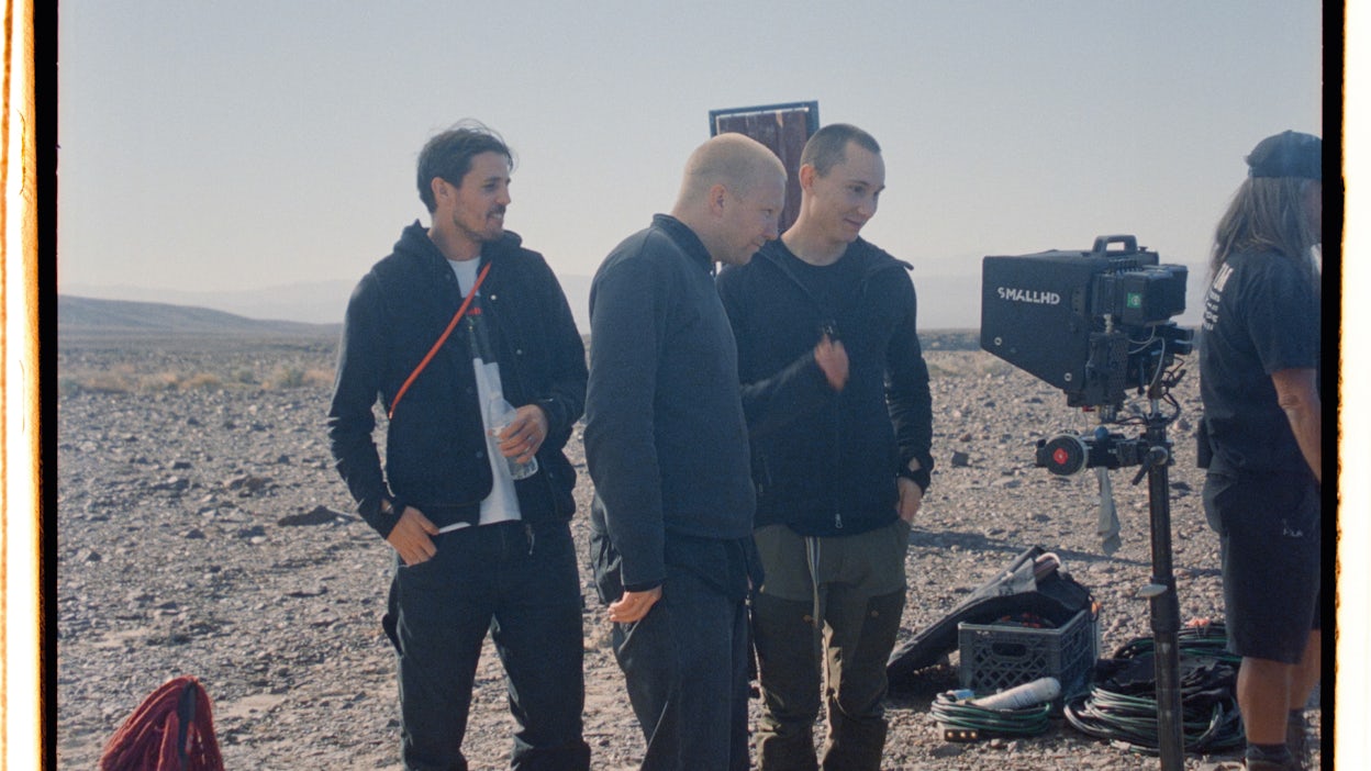 The team checking the results.