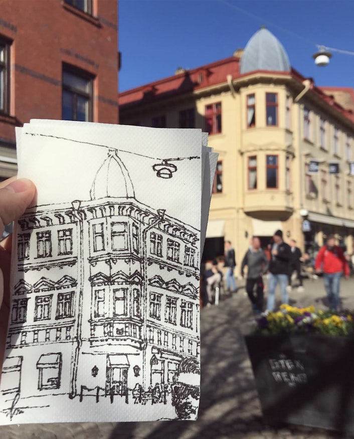 Subum Lee's sketch in Gothenburg.