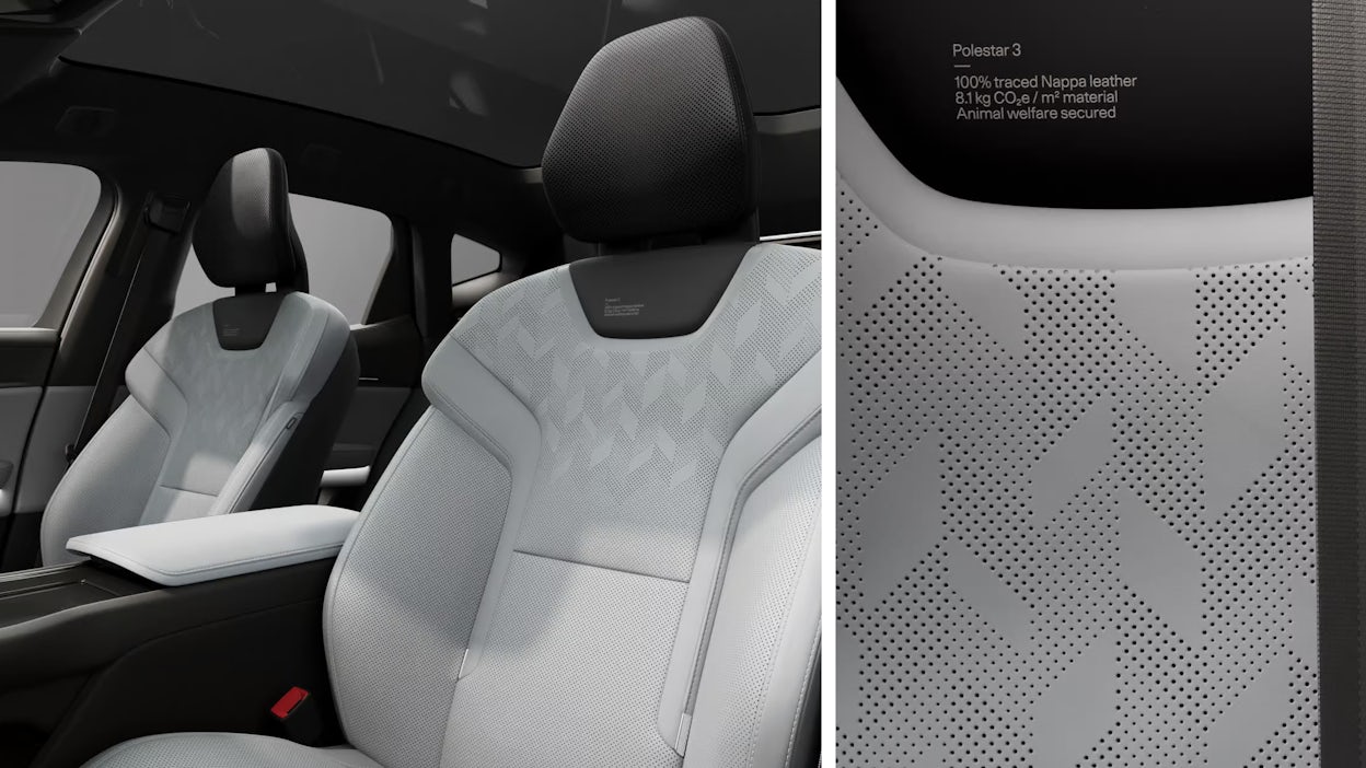 Animal welfare Nappa leather upholstery in Zinc in Polestar 3