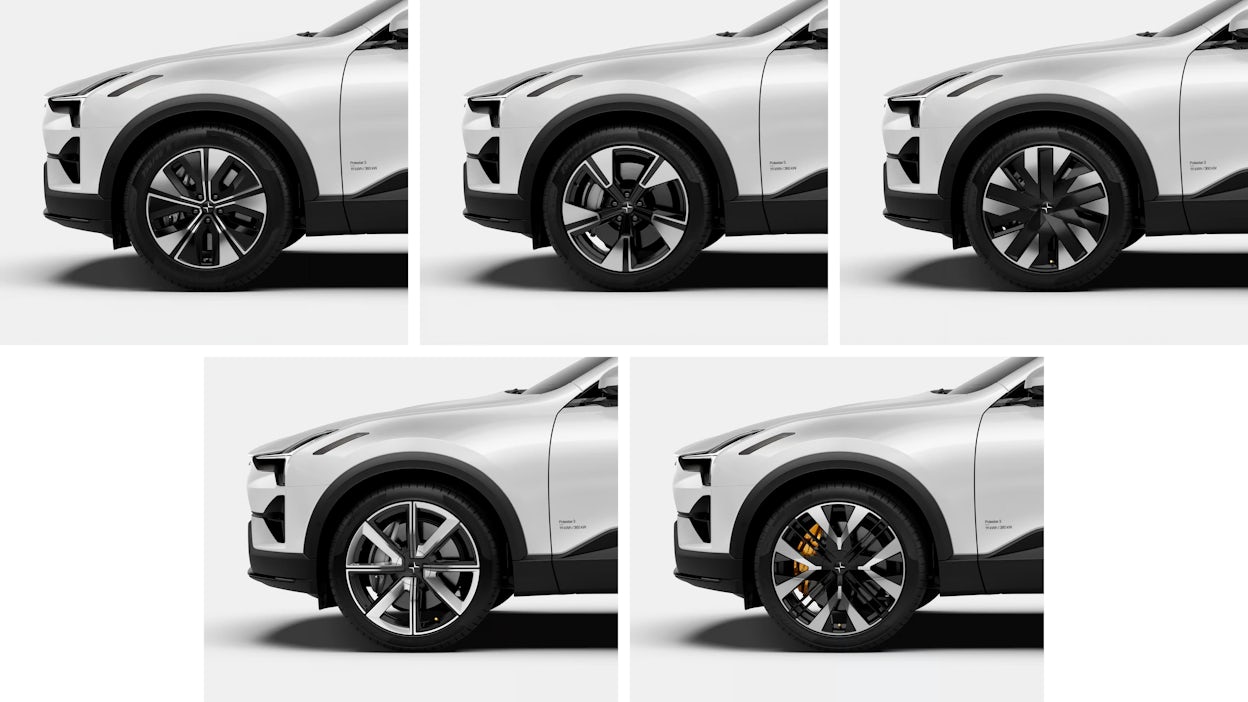 Five different wheels for Polestar 3